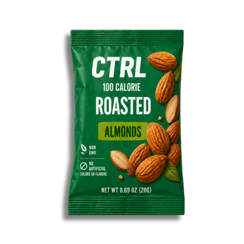 CTRL NUTS Roasted Almond 100 calorie pouch front packaging