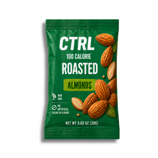CTRL NUTS Roasted Almond 100 calorie pouch front packaging