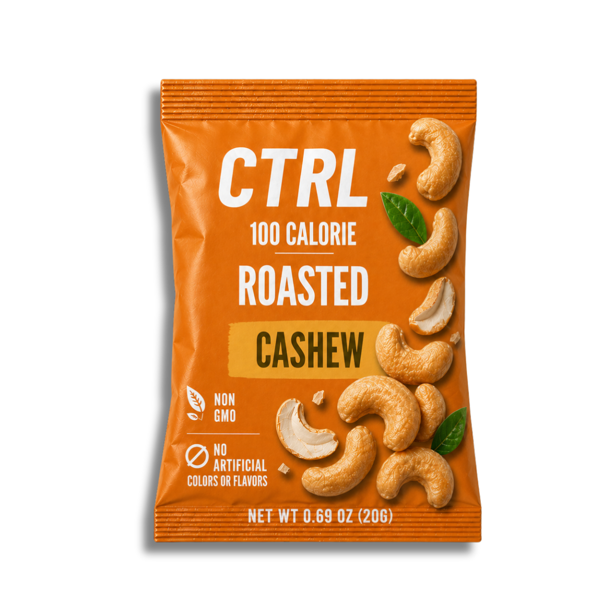 CTRL NUTS Roasted Cashew 100 calorie pouch front packaging