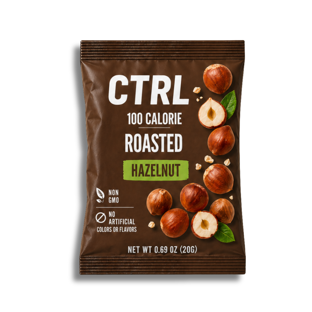CTRL NUTS Roasted Hazelnut 100 calorie pouch front packaging