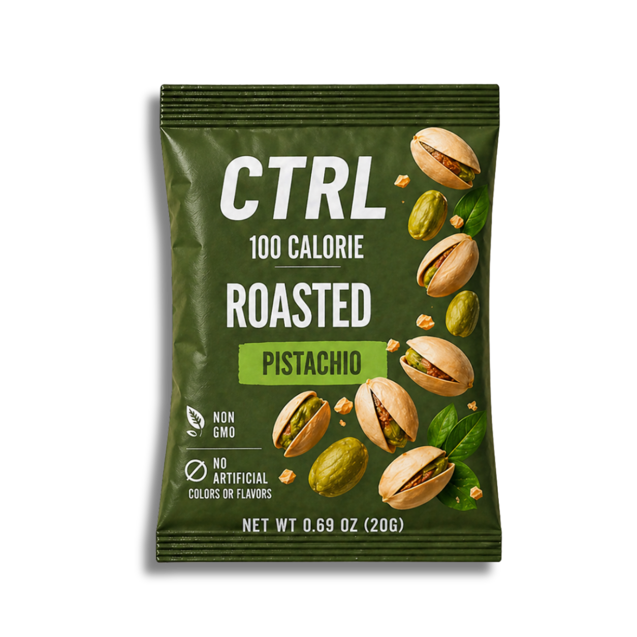 CTRL NUTS Roasted Pistachio 100 calorie pouch front packaging